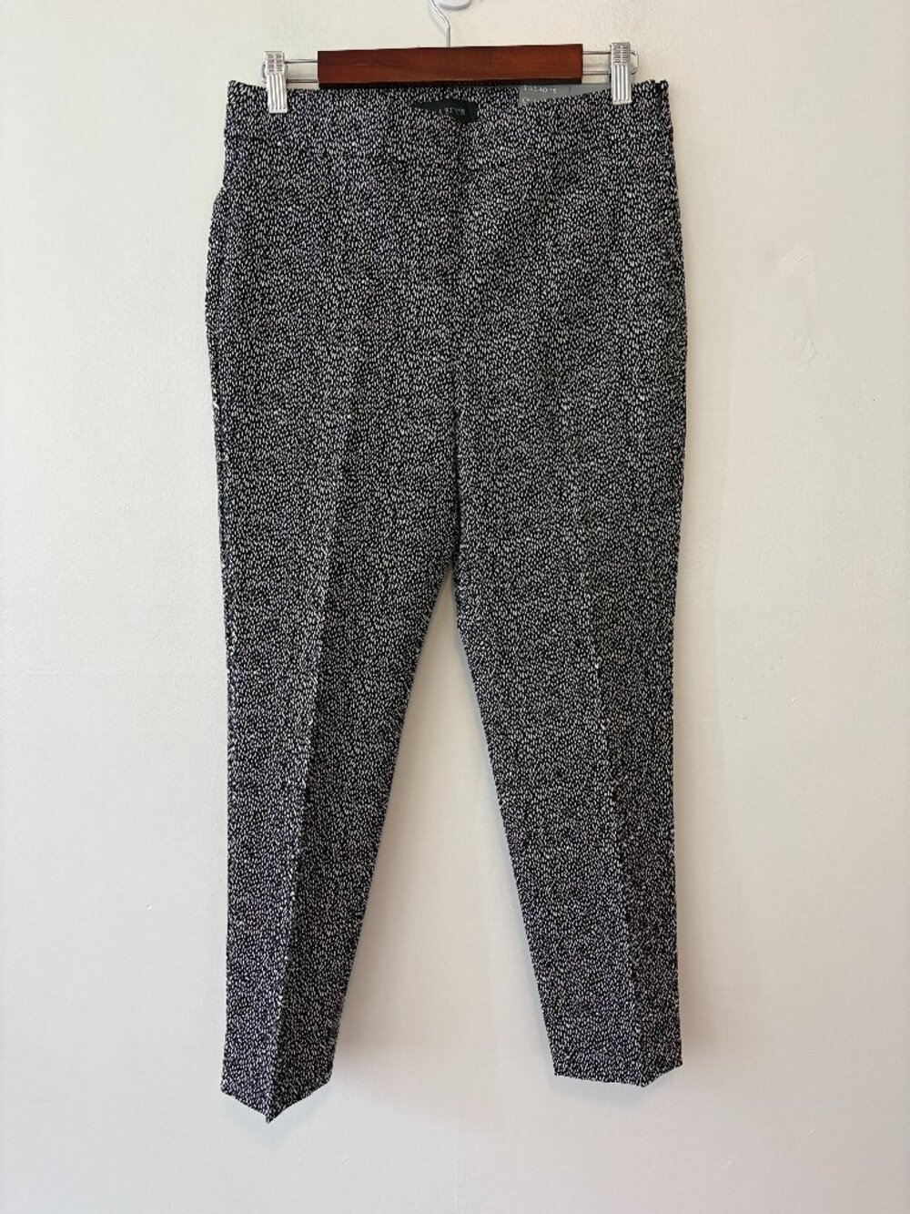 Talbots Chatham Ankle Pants Womens 8P Petite Black White